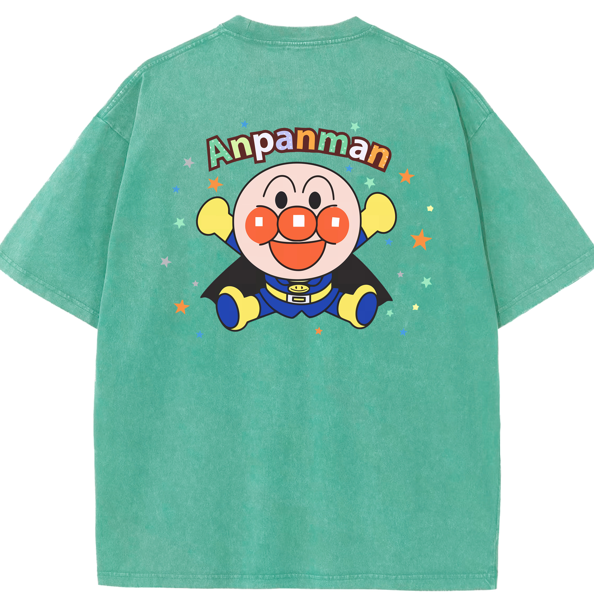 （画像用） アンパンマン Anpanman 綿100% ヴィンテージ風 半袖Tシャツ（背面プリント）